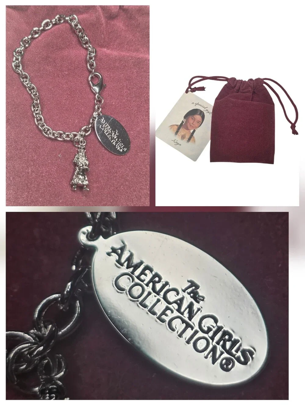American Girls Doll Kaya Silver Charm Bracelet Vintage Y2k Hallmark Collectible